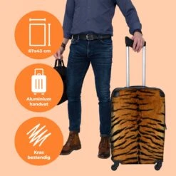 NoBoringSuitcases.com® Koffer Groot - Tijger - Wilde Dieren - Tijgerprint - Design - Trolley Koffer Met TSA-slot - Met Wielen - 90 Liter - Reiskoffer - 66 Cm -Trolley Winkel 1200x1200 348