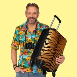 NoBoringSuitcases.com® Koffer Groot - Tijger - Wilde Dieren - Tijgerprint - Design - Trolley Koffer Met TSA-slot - Met Wielen - 90 Liter - Reiskoffer - 66 Cm -Trolley Winkel 1200x1200 351