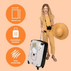 NoBoringSuitcases.com® Koffer Groot - Prinses - Bloemen - Kroon - Meisje - Sterren - Trolley Koffer Met TSA-slot - Met Wielen - 90 Liter - Reiskoffer - 66 Cm -Trolley Winkel 1200x1200 365