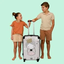 NoBoringSuitcases.com® Koffer Groot - Prinses - Bloemen - Kroon - Meisje - Sterren - Trolley Koffer Met TSA-slot - Met Wielen - 90 Liter - Reiskoffer - 66 Cm -Trolley Winkel 1200x1200 369