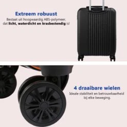 CabinMax Velocity Handbagage Koffer - Uitbreidbaar Trolley 44L - Harde Reiskoffer - 55x40x20/25 Cm - Lichtgewicht - Groot Capaciteit - Zwart -Trolley Winkel 1200x1200 385