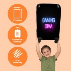 NoBoringSuitcases.com® Koffer Groot - Gaming - Quotes - Neon - Gaming Diva - Vrouwen - Trolley Koffer Met TSA-slot - Met Wielen - 90 Liter - Reiskoffer - 66 Cm 12 NoBoringSuitcases.com® Koffer Groot - Gaming - Quotes - Neon - Gaming Diva - Vrouwen - Trolley Koffer Met TSA-slot - Met Wielen - 90 Liter - Reiskoffer - 66 Cm -Trolley Winkel 1200x1200 487