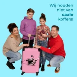 NoBoringSuitcases.com® Koffer Groot - Slak - Roze - Meisjes - Racen - Trolley Koffer Met TSA-slot - Met Wielen - 90 Liter - Reiskoffer - 66 Cm -Trolley Winkel 1200x1200 528