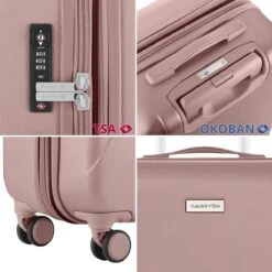 CarryOn Skyhopper Reiskoffer - 68.5cm TSA Trolley Met Expander En OKOBAN - Roze -Trolley Winkel 1200x1200 681