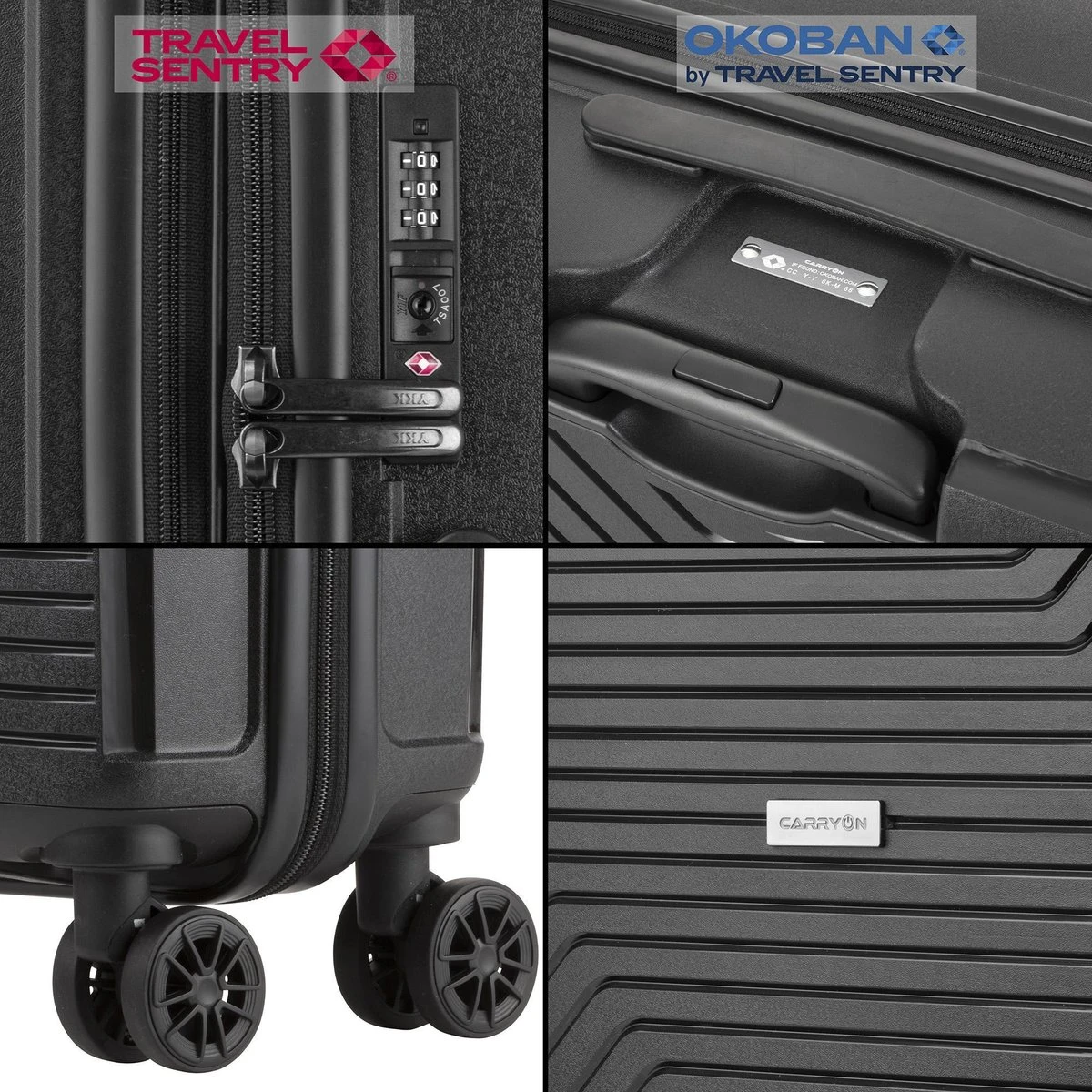 CarryOn Transport TSA Reiskoffer - Trolley 67cm Met Expander - OKOBAN - YKK Ritsen - Dubbele Wielen - Zwart 8 CarryOn Transport TSA Reiskoffer - Trolley 67cm Met Expander - OKOBAN - YKK Ritsen - Dubbele Wielen - Zwart - Afbeelding 6
