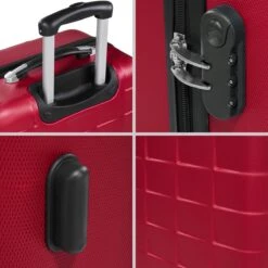 Tectake - Kofferset Trolleyset Reisset - 3-dlg Hardshell Wijnrood - 402670 14 Tectake - Kofferset Trolleyset Reisset - 3-dlg Hardshell Wijnrood - 402670 -Trolley Winkel 1200x1200 858