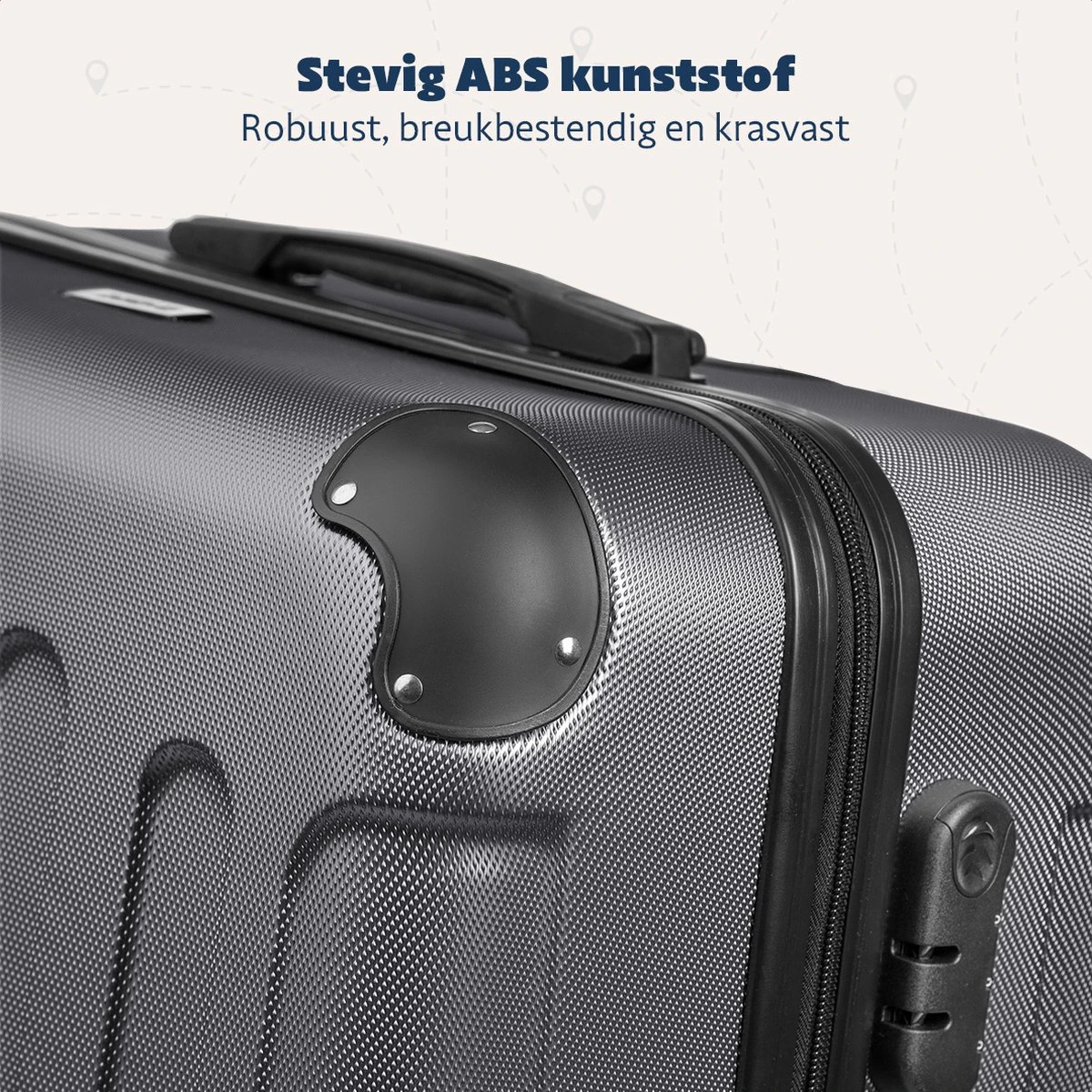 TRVLMORE Kofferset - 3 Delig - 38L (handbagage) + 70L + 110L - Donkergrijs 10 TRVLMORE Kofferset - 3 Delig - 38L (handbagage) + 70L + 110L - Donkergrijs - Afbeelding 8