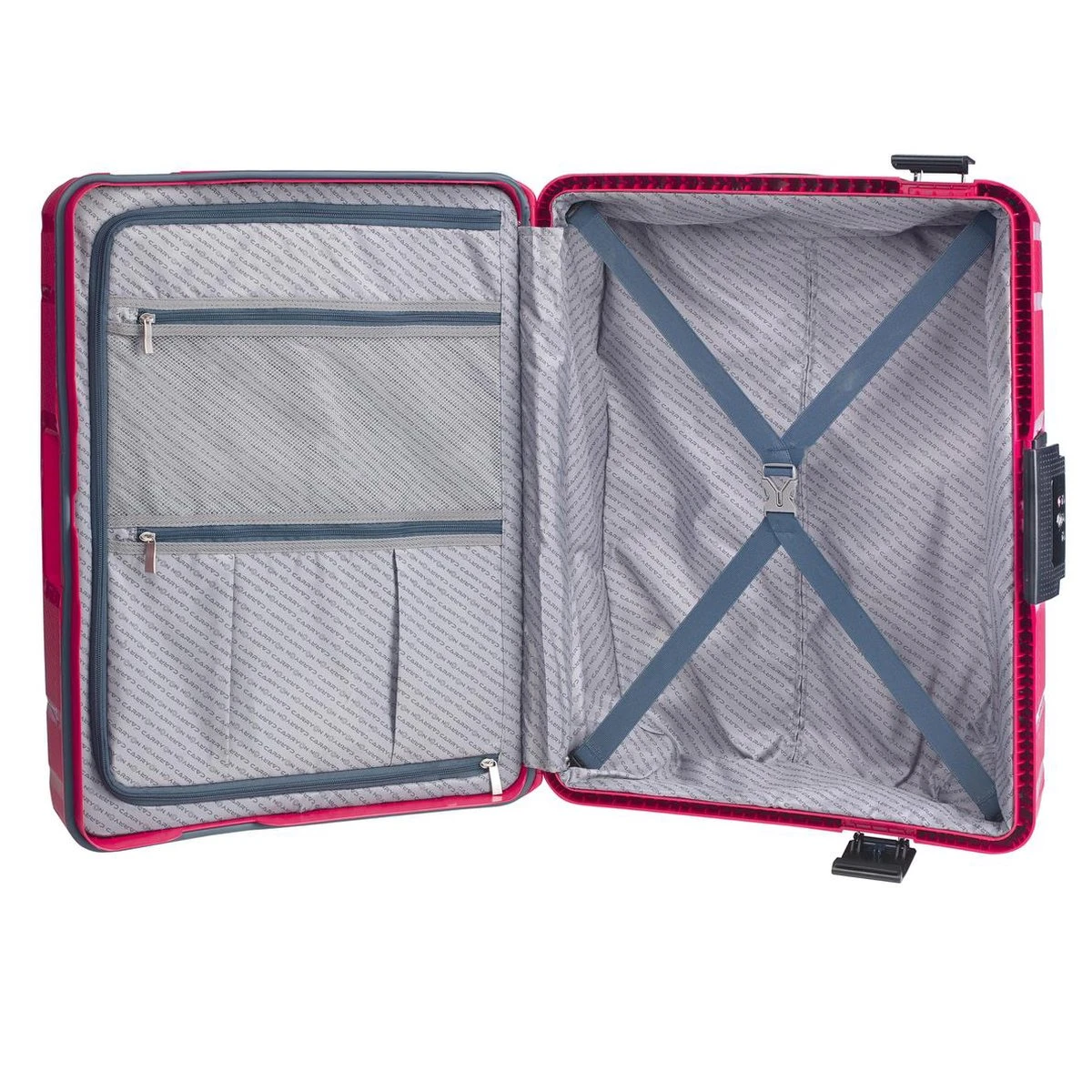 CarryOn Steward Kofferset - 2-delige TSA Trolleyset Met Kliksloten - Dubbele Wielen - Rood 6 CarryOn Steward Kofferset - 2-delige TSA Trolleyset Met Kliksloten - Dubbele Wielen - Rood - Afbeelding 4