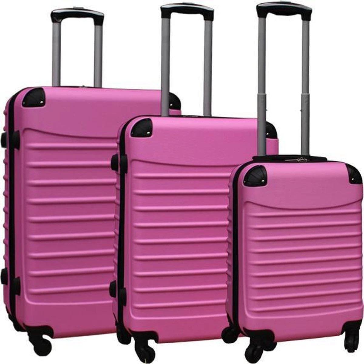 Travelerz Kofferset 3 Delig Met Wielen En Cijferslot - ABS - Licht Roze (228-) 3 Travelerz Kofferset 3 Delig Met Wielen En Cijferslot - ABS - Licht Roze (228-)