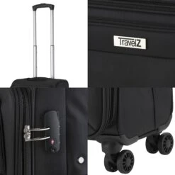 TravelZ Softspinner TSA Kofferset - 3-delige Zachte Trolleyset - Dubbele Wielen En Voorvakken Zwart 15 TravelZ Softspinner TSA Kofferset - 3-delige Zachte Trolleyset - Dubbele Wielen En Voorvakken Zwart -Trolley Winkel 1200x1200 964