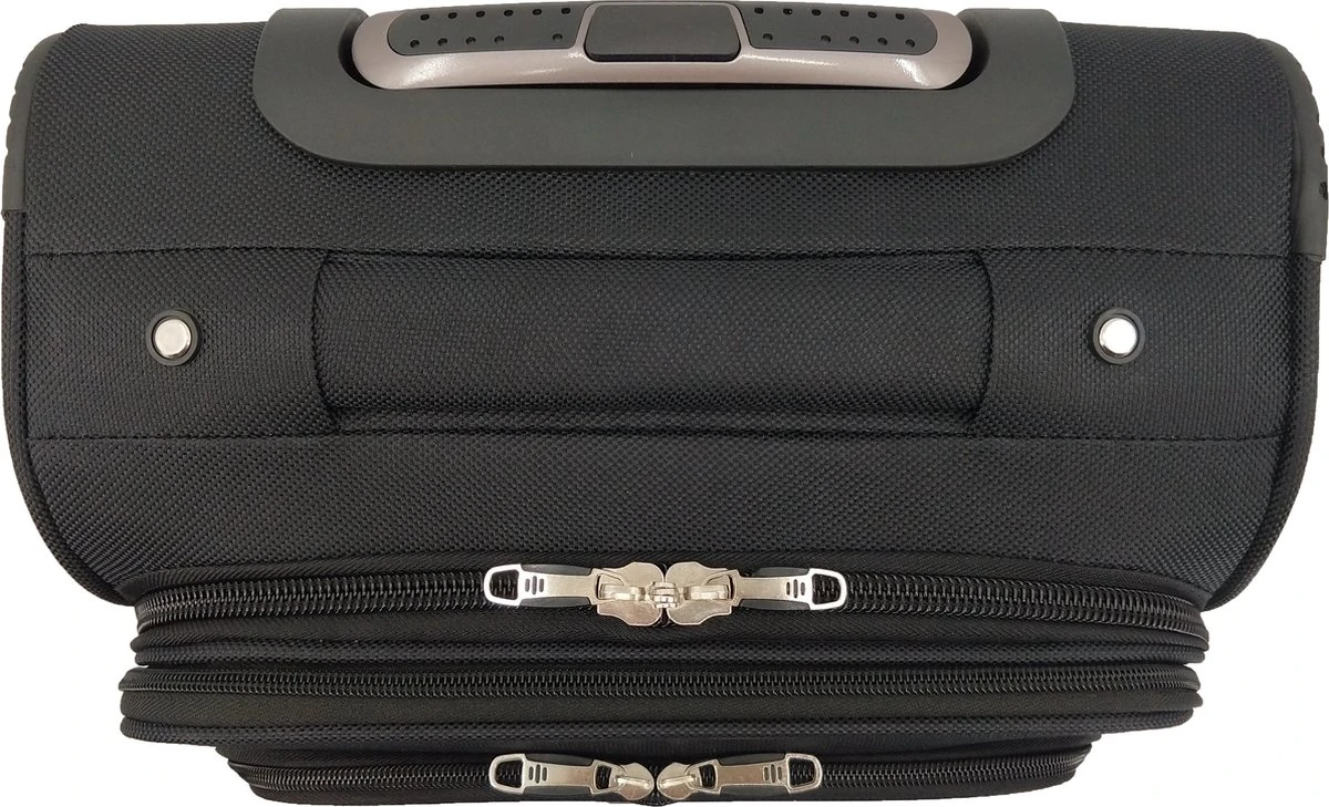 SB Travelbags Bagage Stoffen Koffer 75cm 4 Wielen Trolley - Zwart 8 SB Travelbags Bagage Stoffen Koffer 75cm 4 Wielen Trolley - Zwart - Afbeelding 6