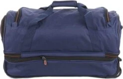Travelite Basics Wheeled Duffle 55cm Expandable Navy/Orange -Trolley Winkel 1200x766 2