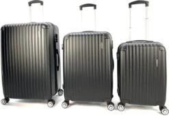 AATravel M Reiskoffer - Trolley ABS - Met Dubbele Wielen - 66 Cm - 73 Liter - Zwart -Trolley Winkel 1200x828