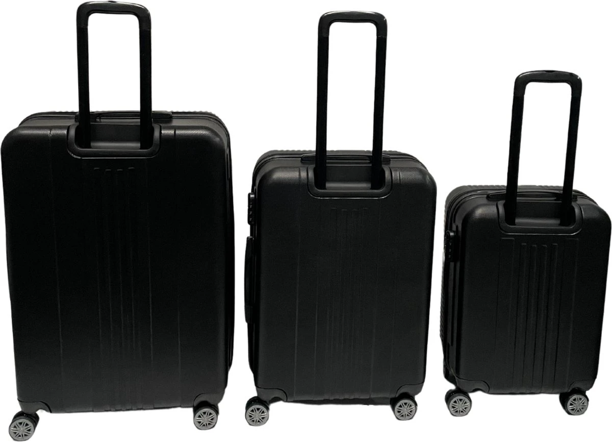 Ganz-Kofferset-3-delig-Zwart-Abs-Lichtgewicht-Trolley 4 Ganz-Kofferset-3-delig-Zwart-Abs-Lichtgewicht-Trolley - Afbeelding 2