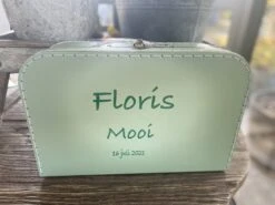 Merkloos Koffertje Karton Groen Maat L Met Eigen Opdruk - Met Naam -Trolley Winkel 1200x899 1