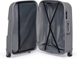 ©TROLLEYZ - Venice No.10 - Trolley - 55cm Met TSA Slot - Dubbele Wielen - 360° Spinners - 100% Polypropyleen - Handbagage Koffer In Silver Stone -Trolley Winkel 1200x928 1