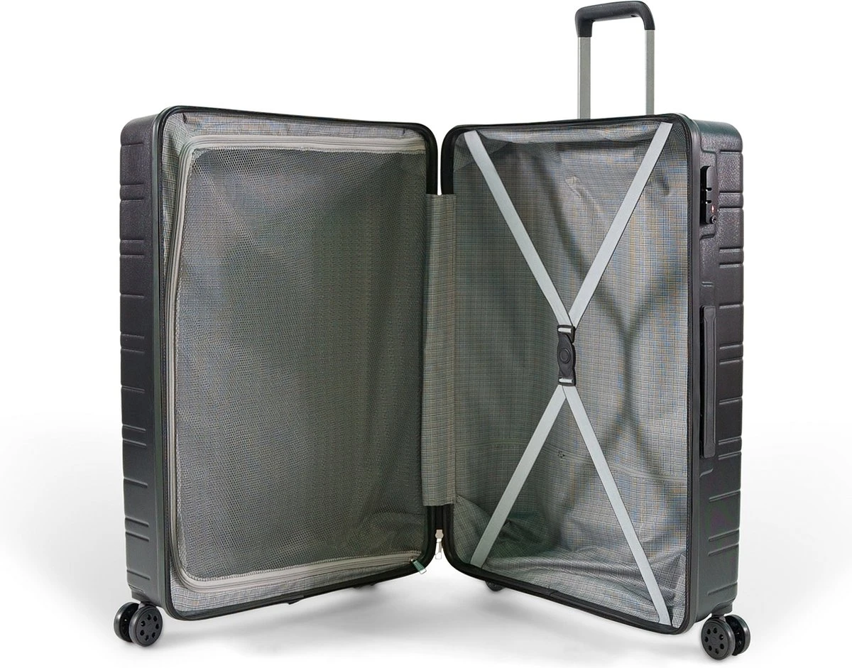 ©TROLLEYZ - Amsterdam No.9 - Reiskoffer 78cm Met TSA Slot - Dubbele Wielen - 360° Spinners - 100% ABS - Reiskoffer In Night Black 6 ©TROLLEYZ - Amsterdam No.9 - Reiskoffer 78cm Met TSA Slot - Dubbele Wielen - 360° Spinners - 100% ABS - Reiskoffer In Night Black - Afbeelding 4