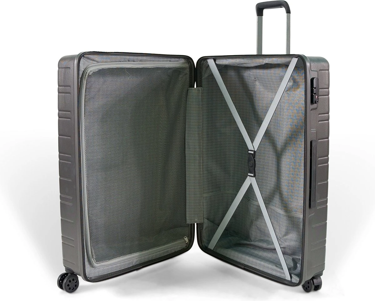 ©TROLLEYZ - Amsterdam No.9 - Reiskoffer 78cm Met TSA Slot - Dubbele Wielen - 360° Spinners - 100% ABS - Reiskoffer In Cloudy Grey 6 ©TROLLEYZ - Amsterdam No.9 - Reiskoffer 78cm Met TSA Slot - Dubbele Wielen - 360° Spinners - 100% ABS - Reiskoffer In Cloudy Grey - Afbeelding 4