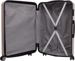 Tobeyz - Kofferset - 3-delig Lichtbruin Handbagage - Verrijdbaar Op 4 Wielen - Stevig ABS - Lichtgewicht, Trolley -Trolley Winkel 1200x988