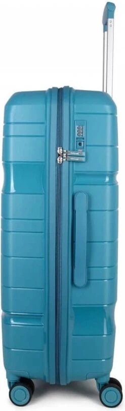Decent ONE-CITY Large Koffer - 76 Cm - TSA Slot - Petrol -Trolley Winkel 367x1200
