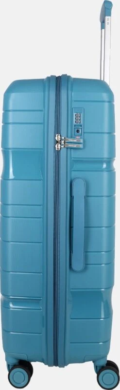 Decent ONE-CITY Large Koffer - 76 Cm - TSA Slot - Petrol -Trolley Winkel 371x1200