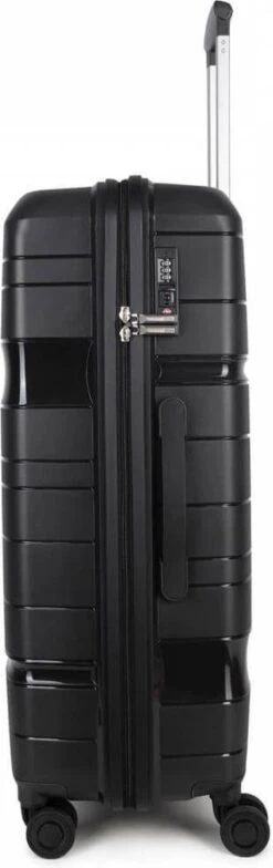 Decent ONE-CITY Large Koffer - 76 Cm - TSA Slot - Zwart -Trolley Winkel 378x1200