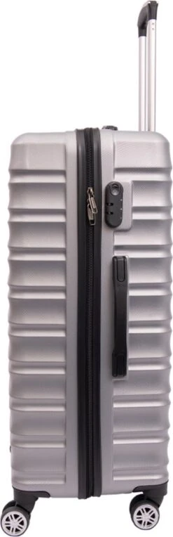 Tobeyz - Kofferset - 3-delig Grijs Handbagage - Verrijdbaar Op 4 Wielen - Stevig ABS - Lichtgewicht, Hardshell -Trolley Winkel 388x1200