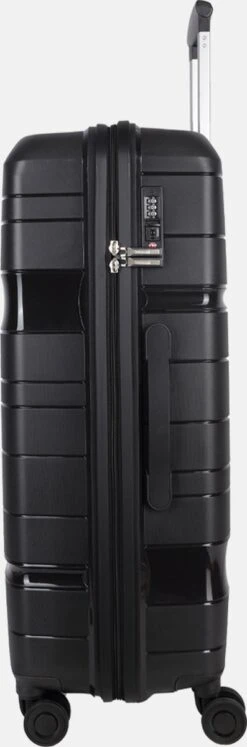 Decent ONE-CITY Large Koffer - 76 Cm - TSA Slot - Zwart -Trolley Winkel 397x1200