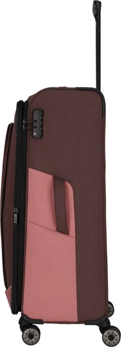 Travelite Zachte Koffer / Trolley / Reiskoffer - Viia - 77 Cm (XL) - Roze -Trolley Winkel 419x1200