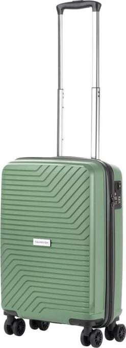 CarryOn Transport Handbagagekoffer - USB Handbagage 55cm - OKOBAN - Dubbele Wielen - Olijf