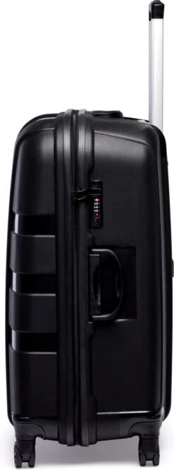 ©TROLLEYZ - Paris No.5 - Reiskoffer - 78cm Met TSA Slot - Dubbele Wielen - 360° Spinners - 100% Polypropyleen - Reiskoffer In Piano Black 25 ©TROLLEYZ - Paris No.5 - Reiskoffer - 78cm Met TSA Slot - Dubbele Wielen - 360° Spinners - 100% Polypropyleen - Reiskoffer In Piano Black -Trolley Winkel 445x1200