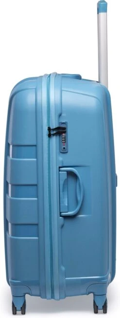 ©TROLLEYZ - Paris No.5 - Reiskoffer - 78cm Met TSA Slot - Dubbele Wielen - 360° Spinners - 100% Polypropyleen - Reiskoffer In Ice Blue 28 ©TROLLEYZ - Paris No.5 - Reiskoffer - 78cm Met TSA Slot - Dubbele Wielen - 360° Spinners - 100% Polypropyleen - Reiskoffer In Ice Blue -Trolley Winkel 454x1200