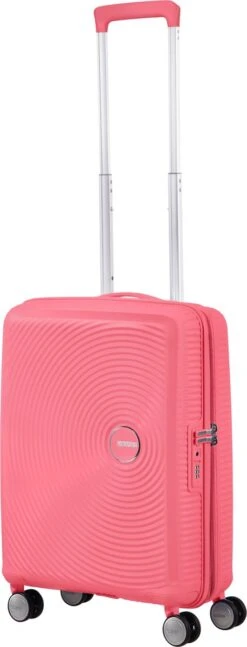 American Tourister Reiskoffer - Soundbox Spinner 55/20 Tsa Uitbreidbaar (Handbagage) Sun Kissed Coral -Trolley Winkel 458x1200 1