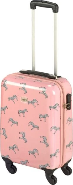 Princess Traveller Trendy Animal Collection - Handbagage Koffer - Zebra - Roze - 56cm 13 Princess Traveller Trendy Animal Collection - Handbagage Koffer - Zebra - Roze - 56cm -Trolley Winkel 477x1200