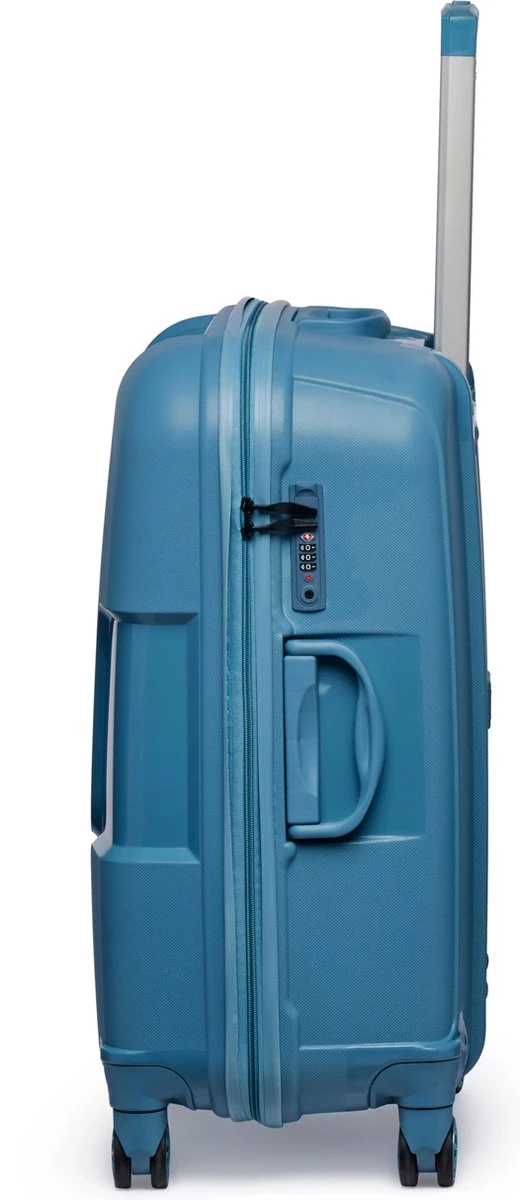 ©TROLLEYZ - Venice No.10 - Reiskoffer - 69cm Met TSA Slot - Dubbele Wielen - 360° Spinners - 100% Polypropyleen - Reiskoffer In Ice Blue 13 ©TROLLEYZ - Venice No.10 - Reiskoffer - 69cm Met TSA Slot - Dubbele Wielen - 360° Spinners - 100% Polypropyleen - Reiskoffer In Ice Blue - Afbeelding 11