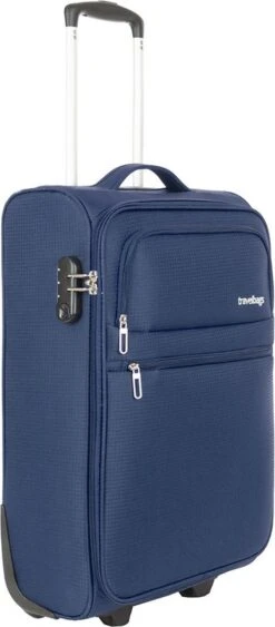 Travelbags Handbagage Zachte Koffer / Trolley / Reiskoffer - The Base - 55 Cm - Blauw -Trolley Winkel 526x1200 9