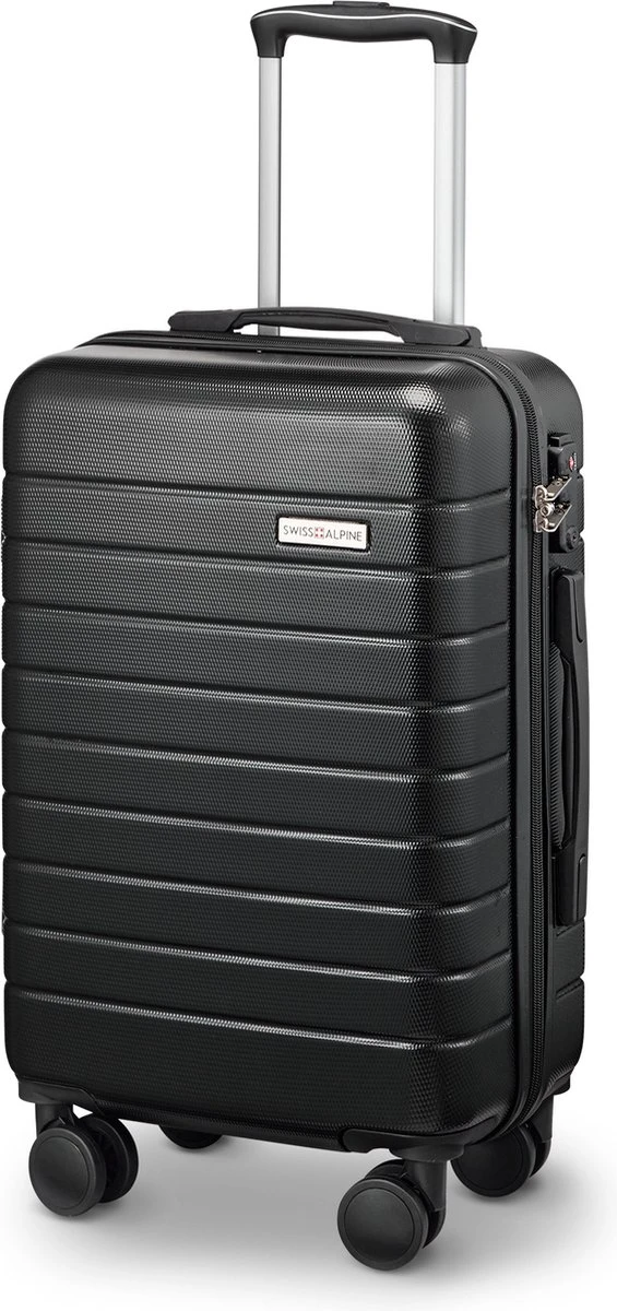 Swiss Alpine 2.0 - Handbagage Koffer - 55x35x20 Cm - 4 Wielen - Zwart 3 Swiss Alpine 2.0 - Handbagage Koffer - 55x35x20 Cm - 4 Wielen - Zwart