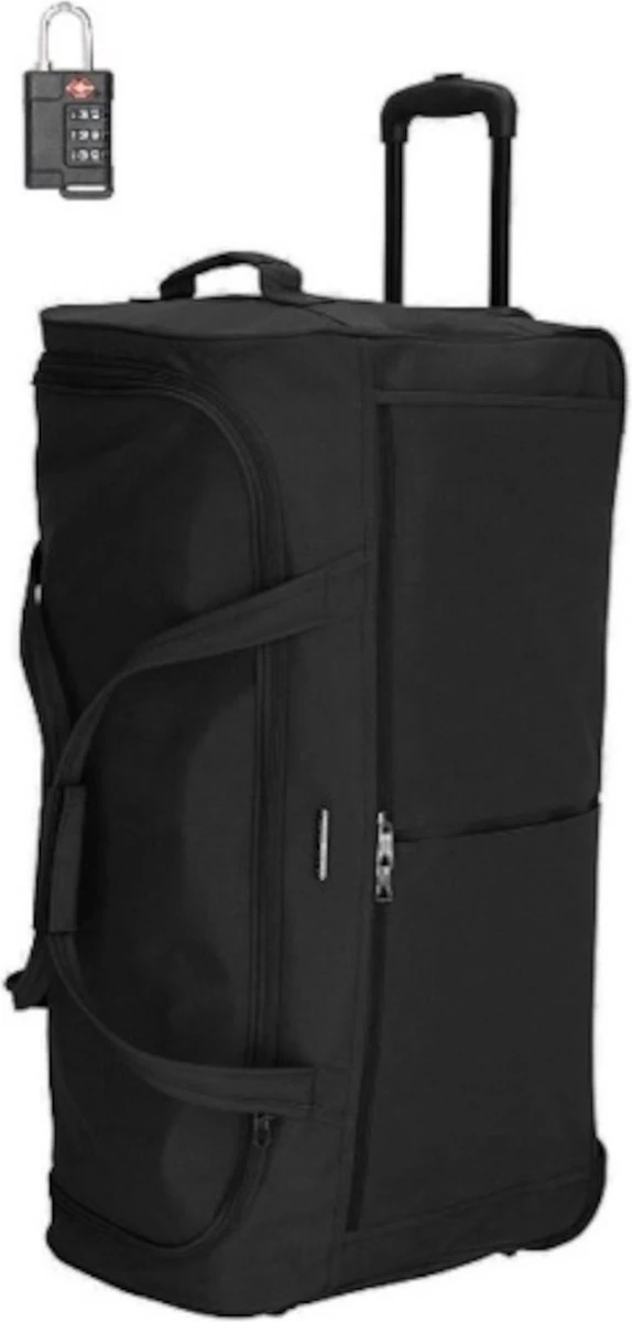 Reiskoffer - Reiskoffer Met Wielen - TSA Cijferslot - 100 Liter - Zwart 3 Reiskoffer - Reiskoffer Met Wielen - TSA Cijferslot - 100 Liter - Zwart