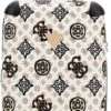 Guess House Party 18 In 4 Wheeler Dames Reiskoffer - Cream Multi Logo -Trolley Winkel 576x1200 7
