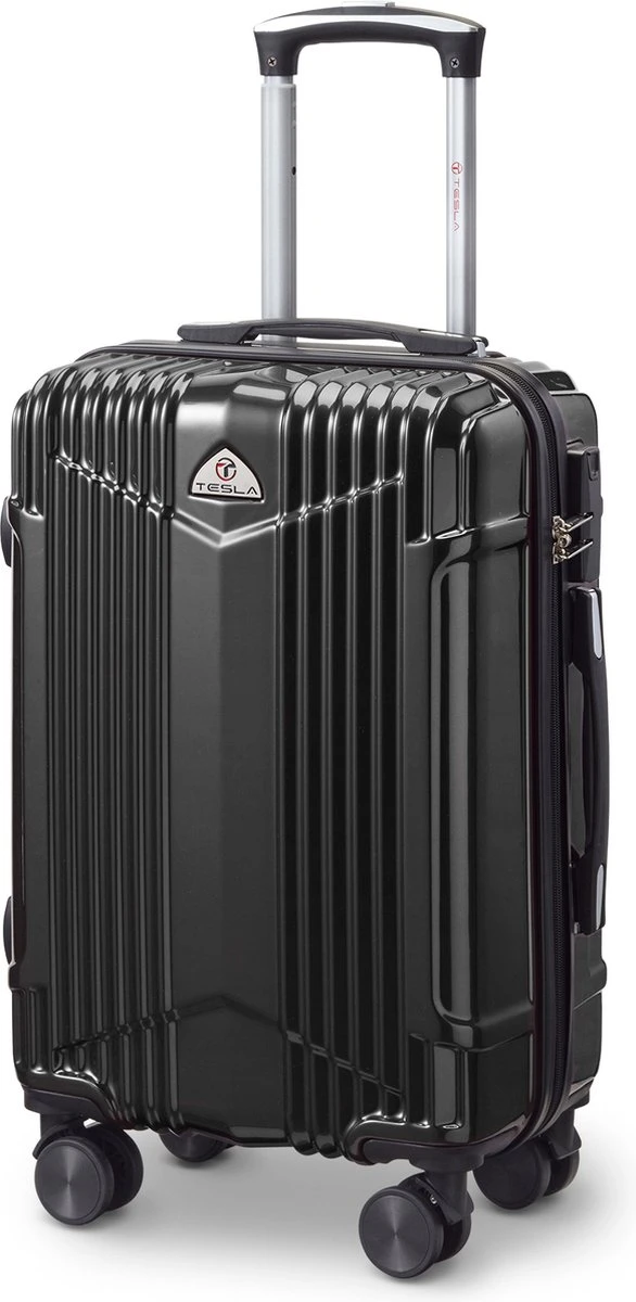 Tesla PC - Handbagage Koffer - 55x35x20 Cm - 4 Wielen - Zwart 3 Tesla PC - Handbagage Koffer - 55x35x20 Cm - 4 Wielen - Zwart