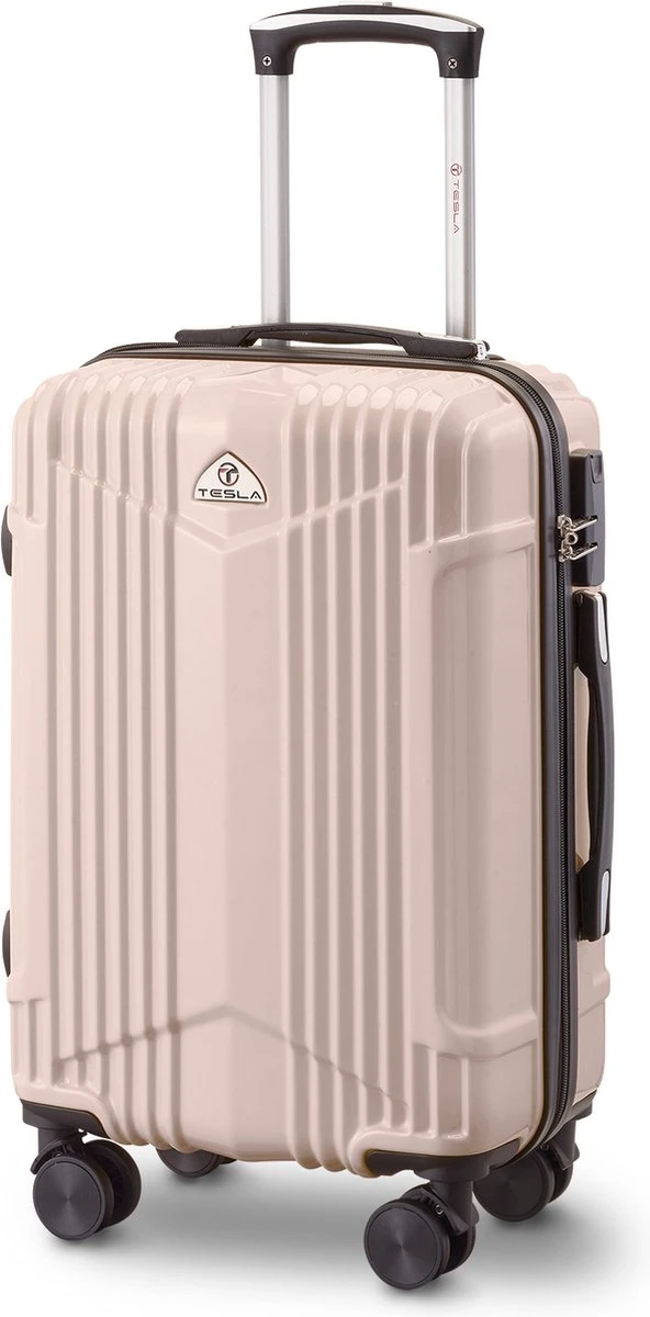 Tesla PC - Handbagage Koffer - 55x35x20 Cm - 4 Wielen - Roze 3 Tesla PC - Handbagage Koffer - 55x35x20 Cm - 4 Wielen - Roze