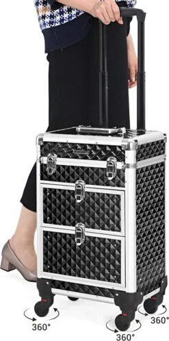 Cosmetic Case Trolley - Professionele Make-up Case - Kapperskoffer Met 4 Uitneembare Wielen -Trolley Winkel 595x1200 4