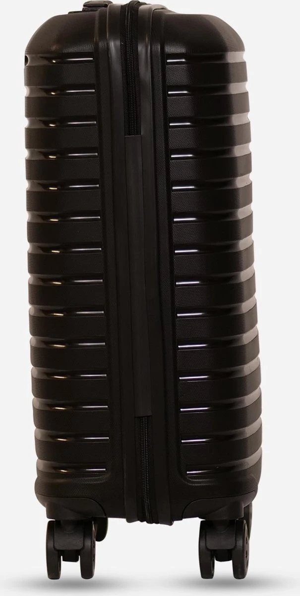 ©TROLLEYZ - Berlin No.11 - Trolley - 55cm Met Cijferslot - Dubbele Wielen - 360° Spinners - 100% Polypropyleen- Reiskoffer In Night Black 4 ©TROLLEYZ - Berlin No.11 - Trolley - 55cm Met Cijferslot - Dubbele Wielen - 360° Spinners - 100% Polypropyleen- Reiskoffer In Night Black - Afbeelding 2