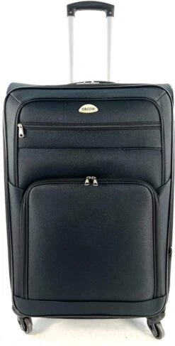 AATravel Medium Reiskoffer - Trolley - Met Expander - Voorvakken - 65 Cm - 80 Liter - Zwart