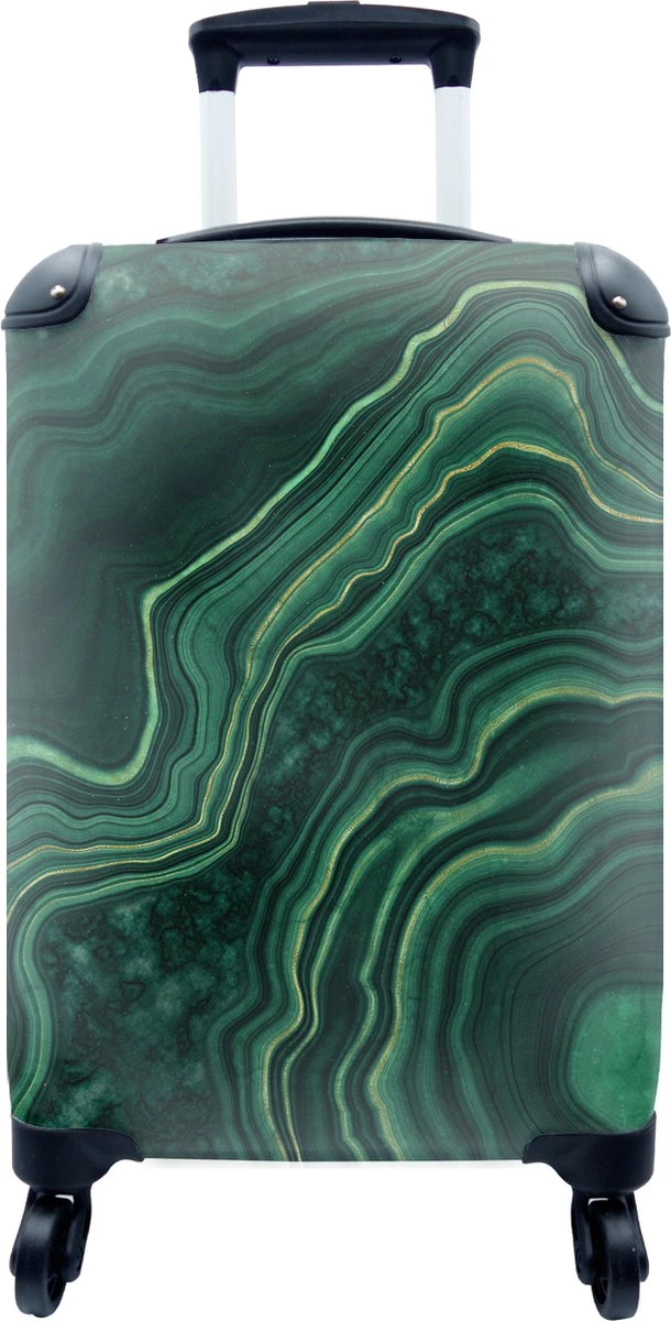 MuchoWow® Koffer - Marmer - Groen - Lijn - Past Binnen 55x40x20 Cm En 55x35x25 Cm - Handbagage - Trolley - Fotokoffer - Cabin Size - Print 3 MuchoWow® Koffer - Marmer - Groen - Lijn - Past Binnen 55x40x20 Cm En 55x35x25 Cm - Handbagage - Trolley - Fotokoffer - Cabin Size - Print
