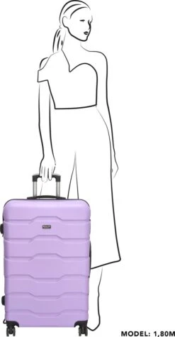 Beagles Originals Comfy Travel Grote Koffer - 74 Cm - Lila -Trolley Winkel 624x1200 5