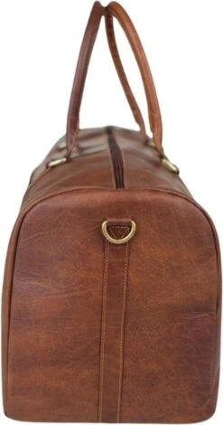 Fana Bags Leren Weekendtas Cognac - Leren Reistas - Grote Reistas Leder - Cadeau Mannen - Reistas/Weekendtas/Sporttas Echt Leer - Duffel Bag -Trolley Winkel 631x1200 8