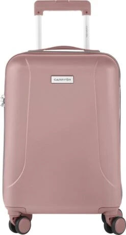 CarryOn Skyhopper Handbagage Koffer 55cm – TSA Trolley - Old Pink -Trolley Winkel 643x1200 8