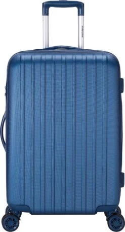 Decent Tranporto-One Medium Koffer - 66 Cm - TSA Slot - Dark Blue -Trolley Winkel 649x1200 2