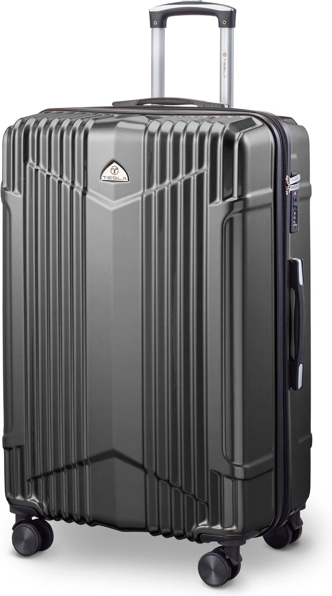 Tesla PC - Reiskoffer - 75 Cm - 4 Wielen - Grijs 3 Tesla PC - Reiskoffer - 75 Cm - 4 Wielen - Grijs